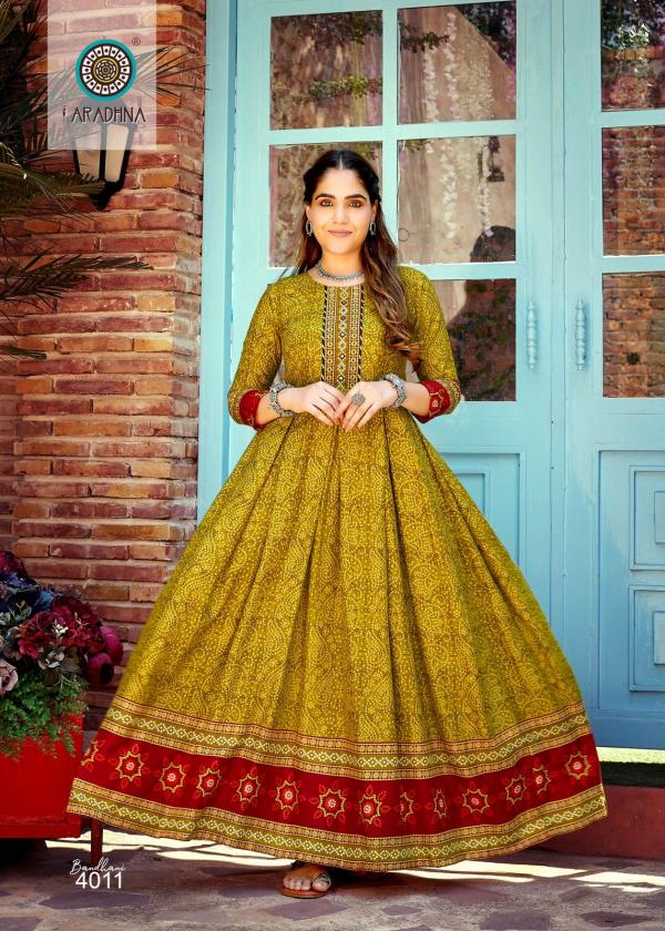 Aradhna Bandhani Vol 4 Fancy Long Anarkali Kurti Collection